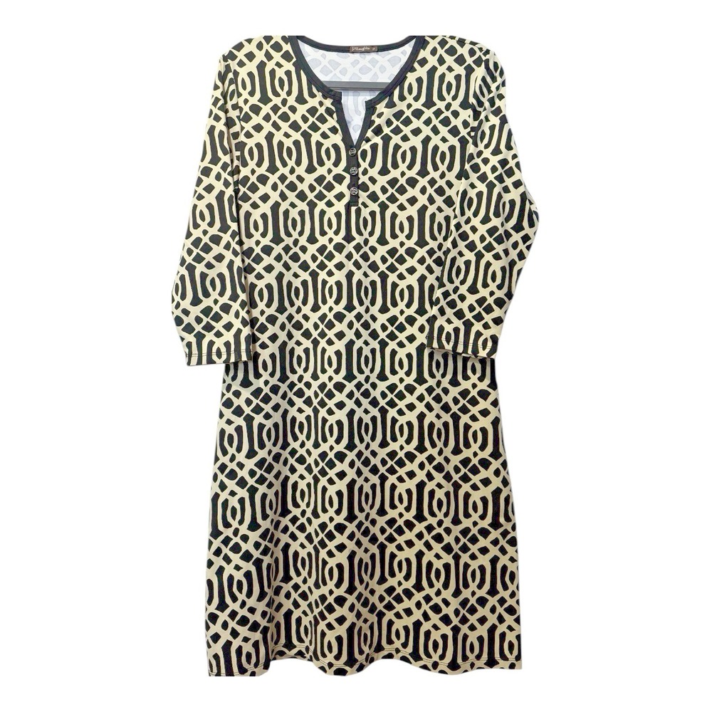 J.‎ McLaughlin Catalina Cloth Geometric Print Knit Sheath Dress M Stretch